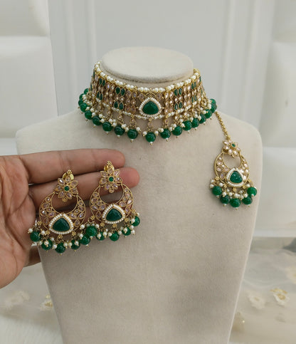 Green Choker Jewellery Treuton Set