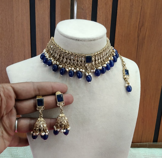 Blue Choker Jewellery Dunedin Set