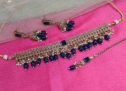 Blue Choker Jewellery Dunedin Set