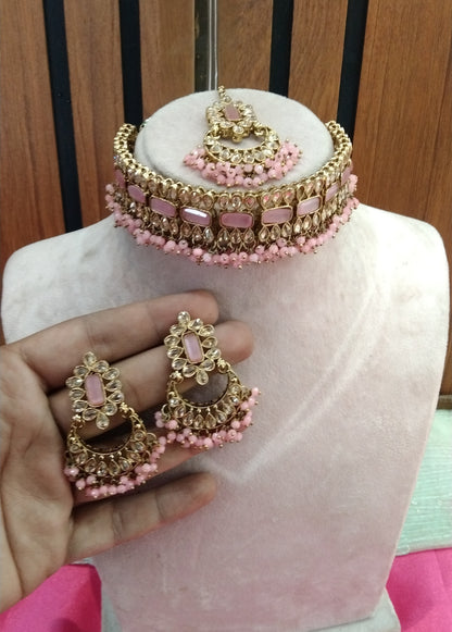 Pink Choker Jewellery Ashley Set