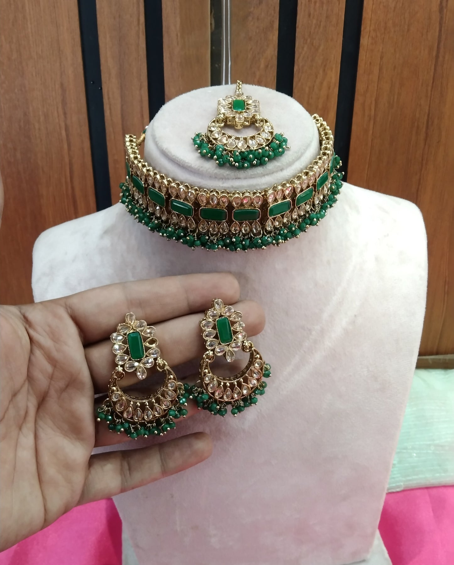 Green Choker Jewellery Ashley Set