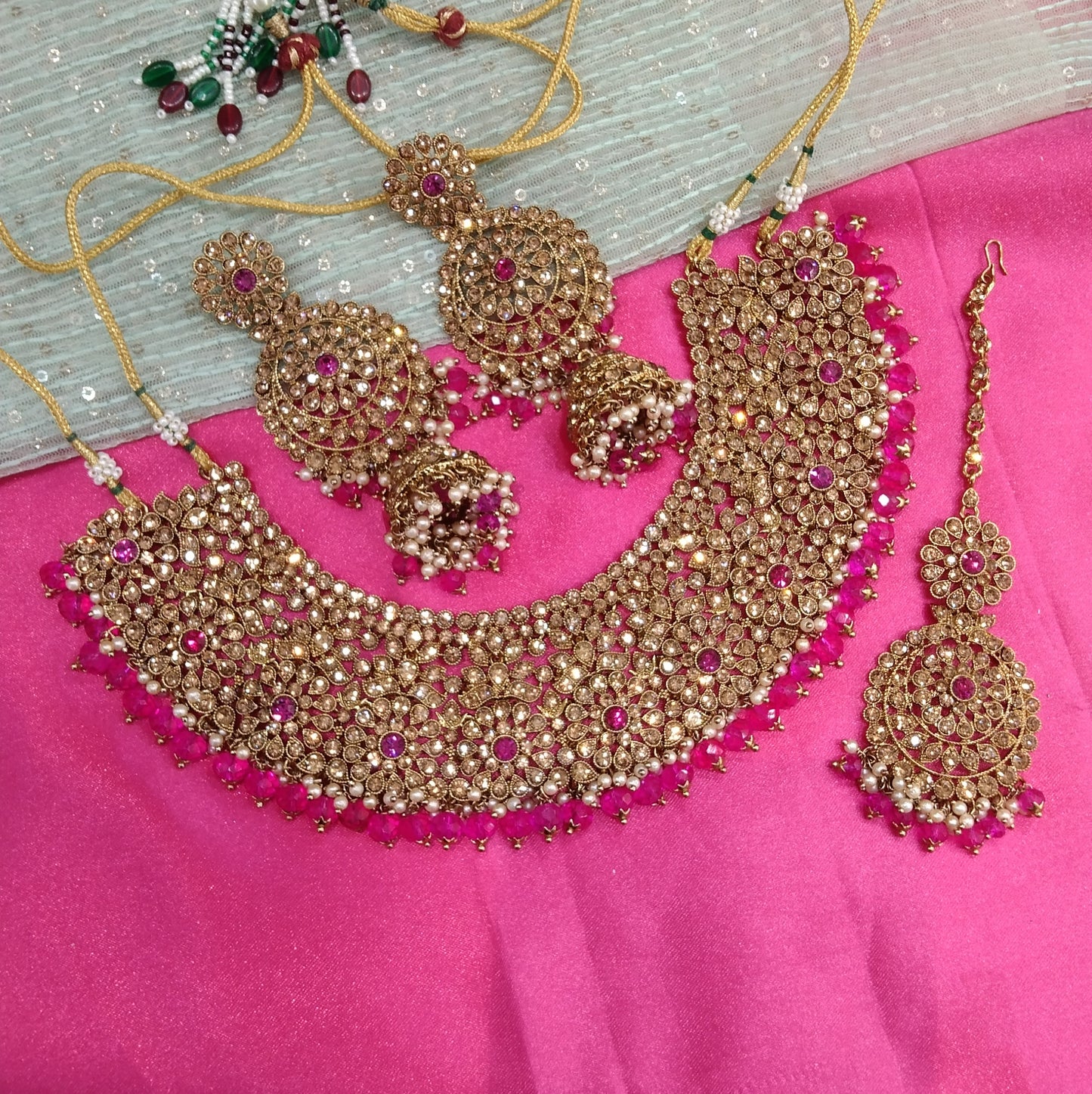 Rani Pink Necklace Jewellery Darwin Set
