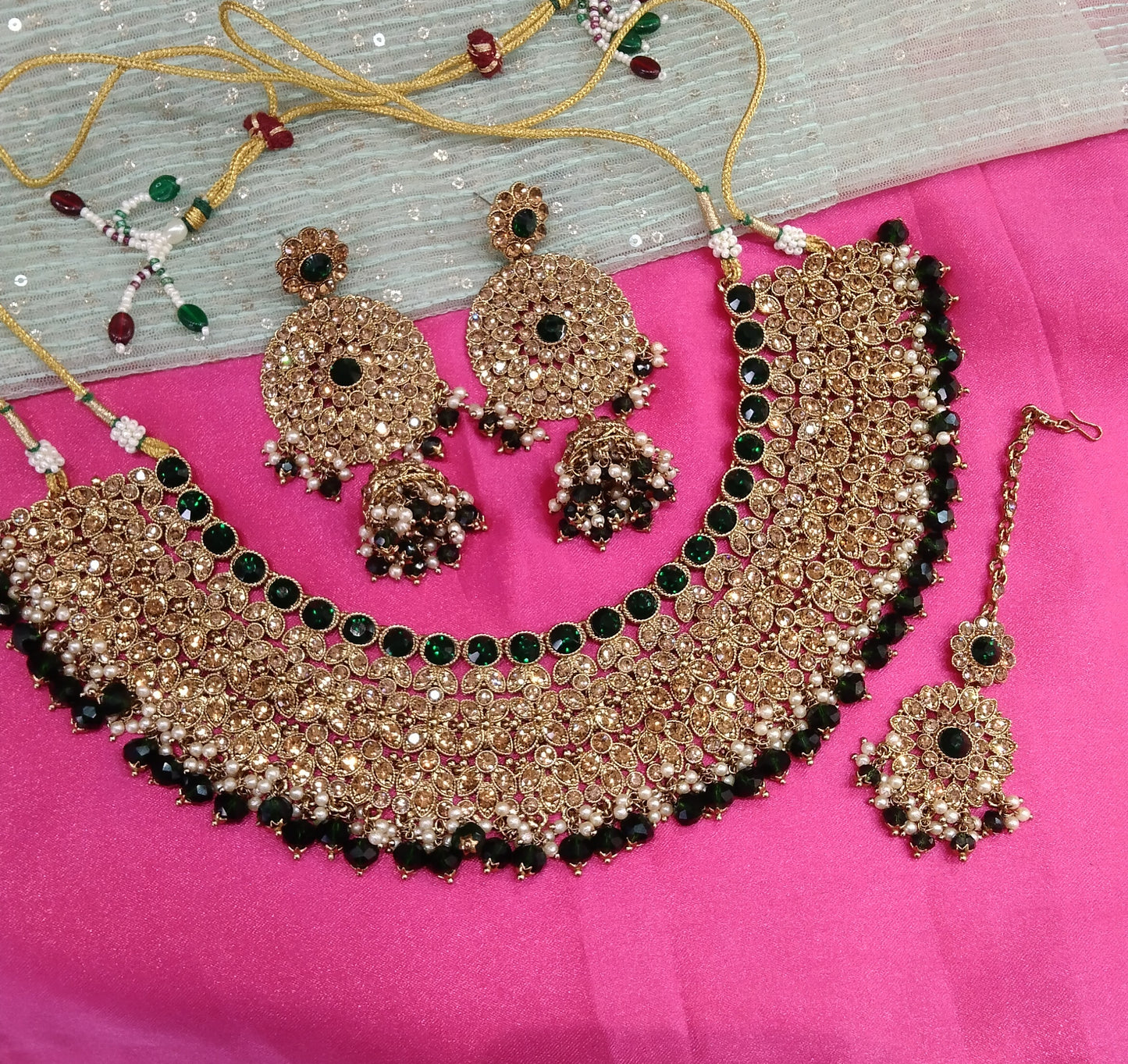 Green Necklace Jewellery Darwin Set