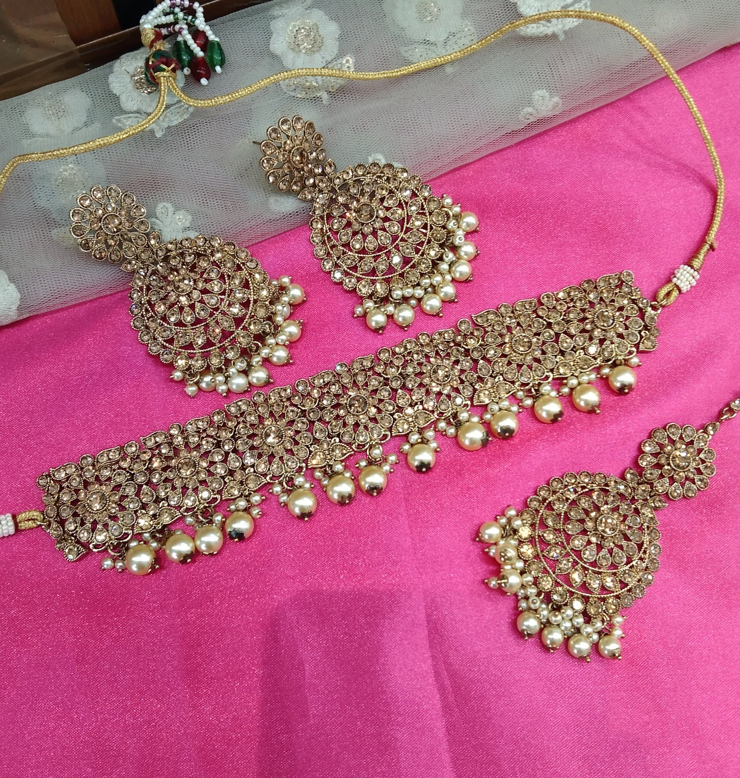 Antique Gold Choker Jewellery West Orange Set
