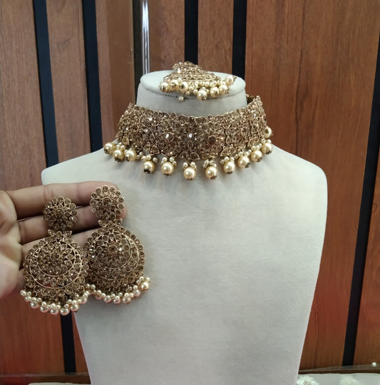 Antique Gold Choker Jewellery West Orange Set