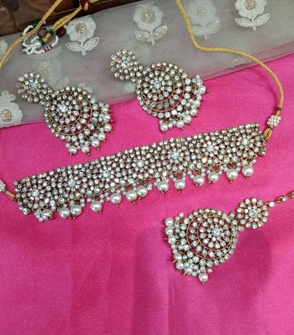 Antique White Choker Jewellery West Orange Set