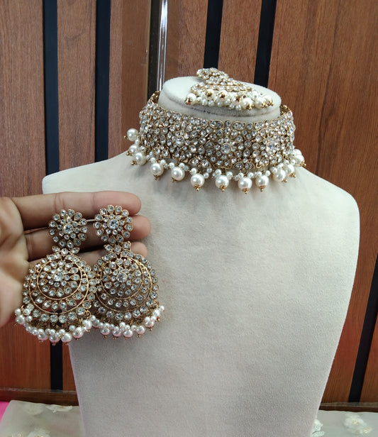 Antique White Choker Jewellery West Orange Set