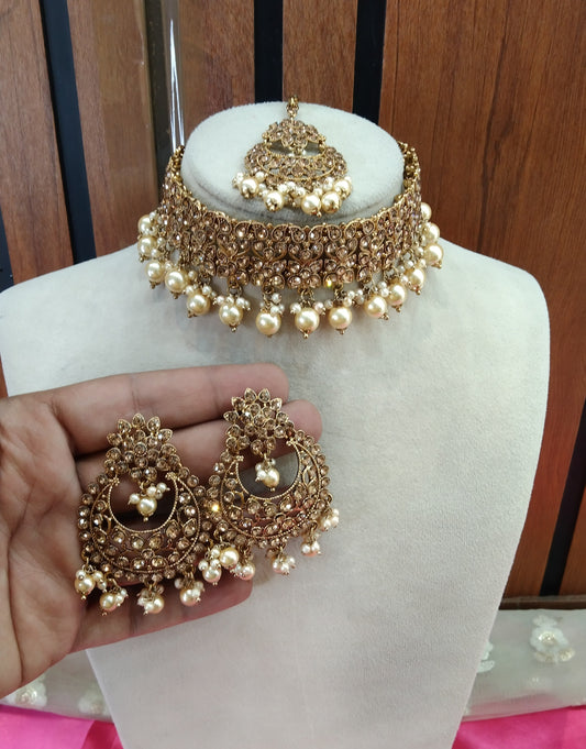 Antique Gold Choker Jewellery Vinland Set