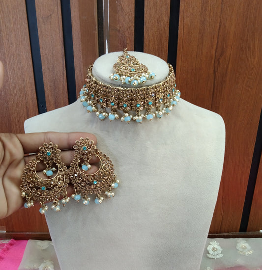 Sky Blue Choker Jewellery Vinland Set