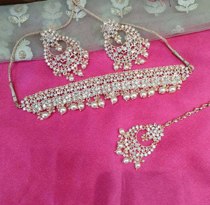 Rose White Choker Jewellery Vinland Set