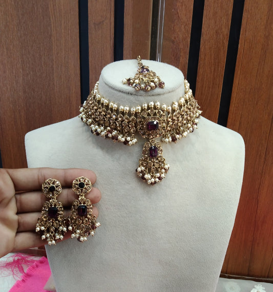 Purple Choker Jewellery Adelaide Set