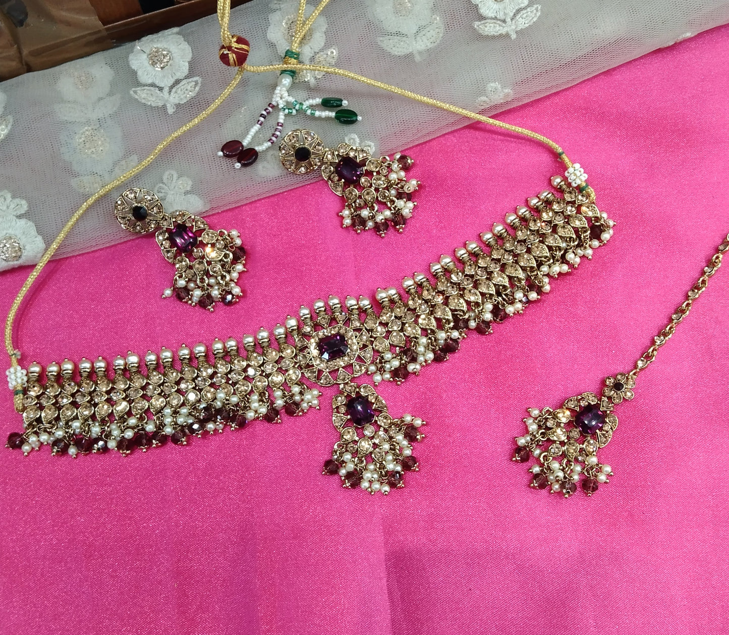 Purple Choker Jewellery Adelaide Set