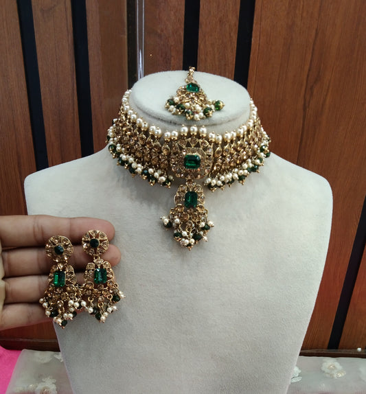 Green Choker Jewellery Adelaide Set
