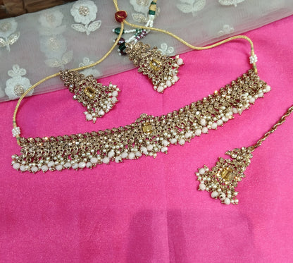 Peach  Choker Jewellery Adelaide Set