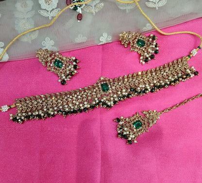 Green  Choker Jewellery Adelaide Set