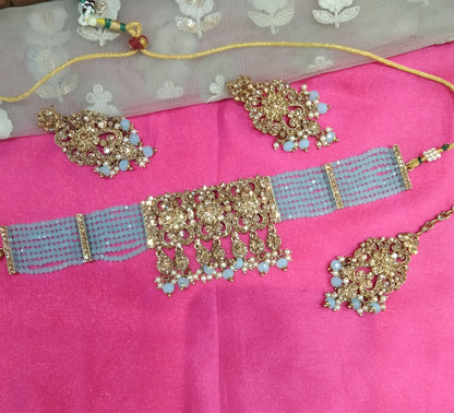 Sky Blue Choker Jewellery Vladimir Set