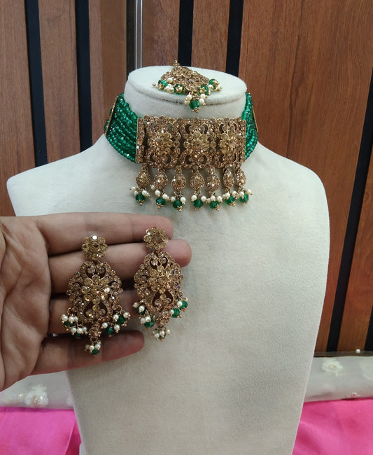 Green Choker Jewellery Vladimir Set
