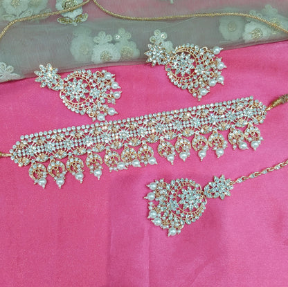 Rose White Choker Jewellery Princeton Set