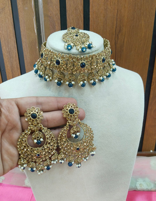 Blue Choker Jewellery Carlsbad Set