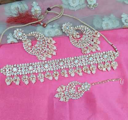 Rose Peach Choker Jewellery Carlsbad Set