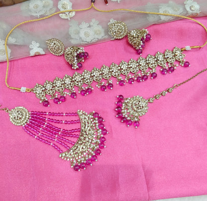 Purple Choker Jewellery Pakistani Jhumar Tejasvi Set