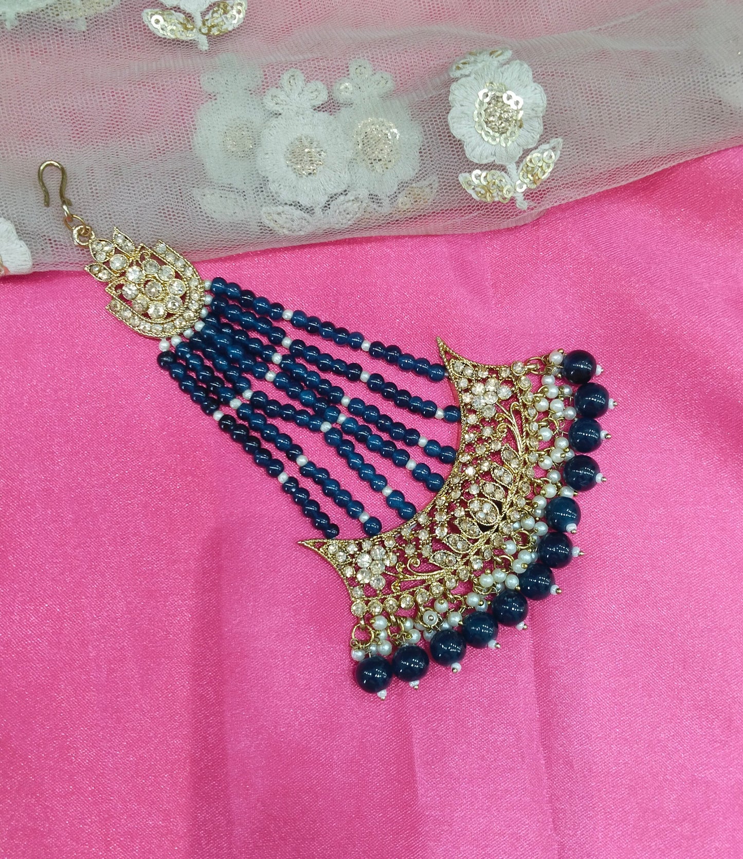 Antique Blue Choker Jewellery Pakistani Jhumar Tejasvi Set