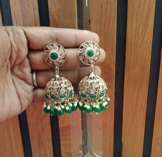 Antique Green  Jhumka Suman Bollywood Earrings