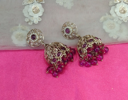 Antique Purple  Jhumka Suman Bollywood Earrings