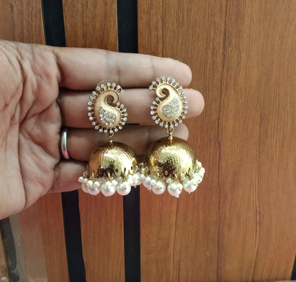 Peach Antique  Jhumka Ap Bollywood Earrings