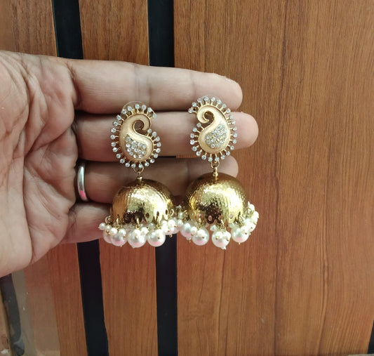 Peach Antique  Jhumka Ap Bollywood Earrings