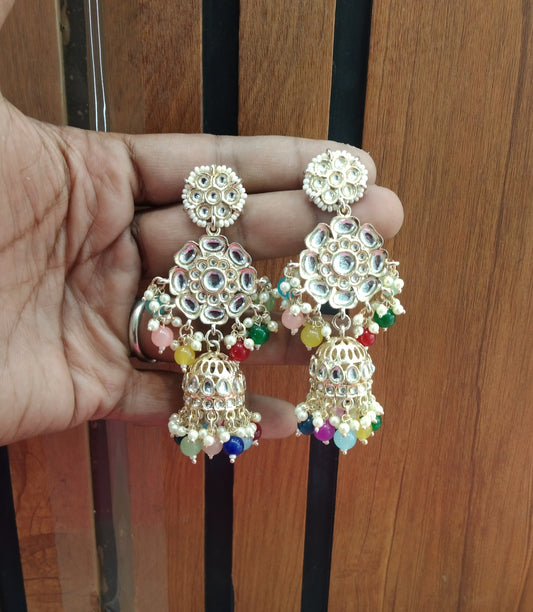 Multi Color Kundan  Jhumka About Bollywood Earrings