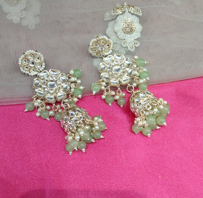 Pista Kundan  Jhumka About Bollywood Earrings