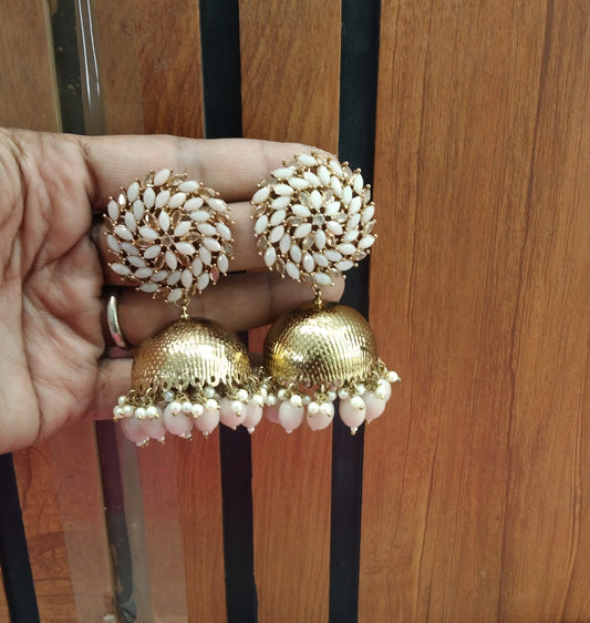 Peach Jhumka Legend Bollywood Earrings