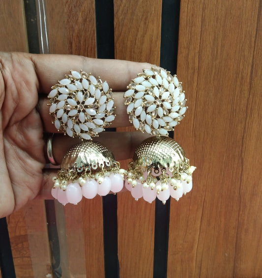 Baby Pink Jhumka Legend Bollywood Earrings