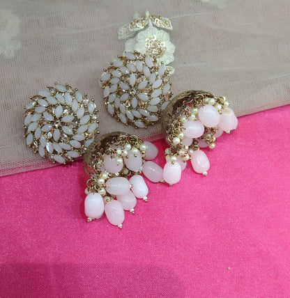 Baby Pink Jhumka Legend Bollywood Earrings
