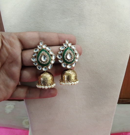 Green Jhumka Rules Bollywood Earrings
