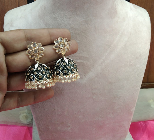 Black Jhumka Rules Bollywood Earrings