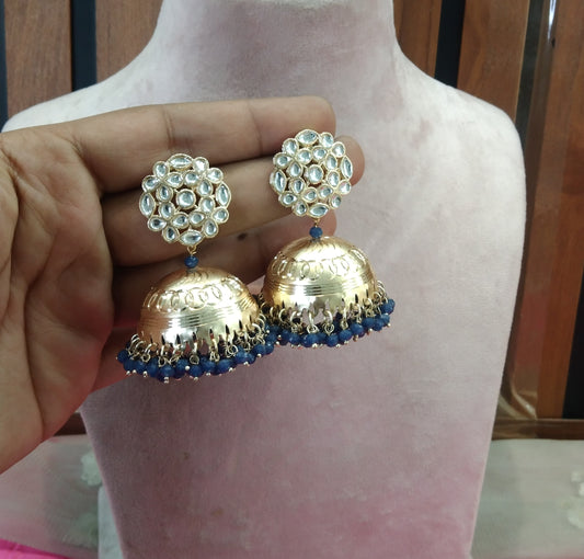 Blue Jhumka Jyotica Bollywood Earrings