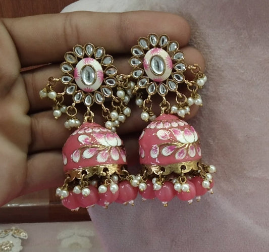 Gaajri Meenakari Jhumka Atif Bollywood Earrings