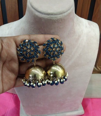 Blue Jhumka Maruti Bollywood Earrings