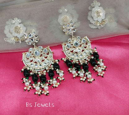 Green Kundan  Refresh Bollywood Earrings