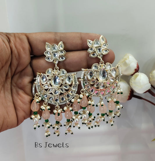 Peach Kundan Refresh Bollywood Earrings
