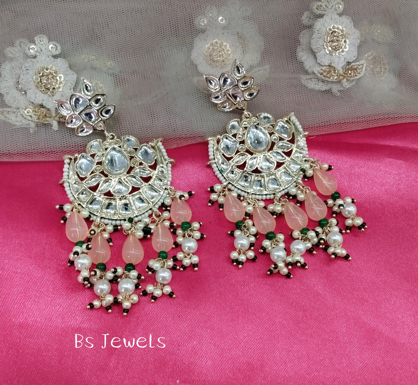 Peach Kundan Refresh Bollywood Earrings