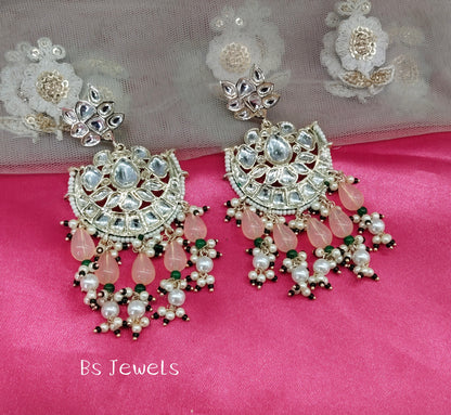 Peach Kundan Refresh Bollywood Earrings