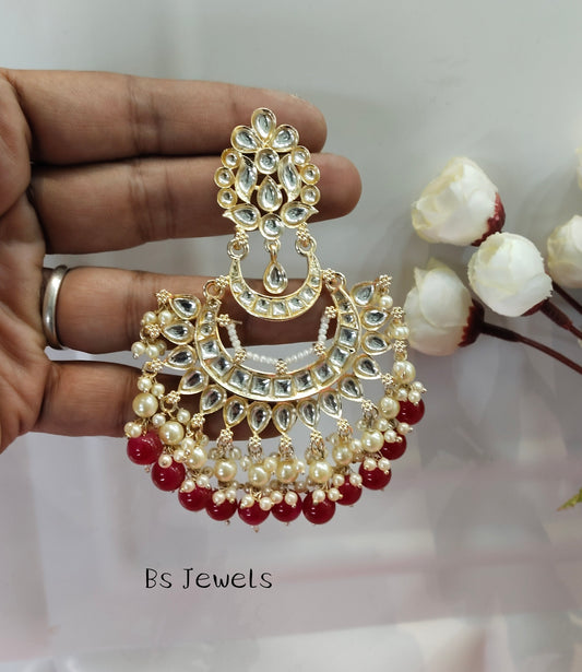 Ruby Kundan Reading Bollywood Earrings