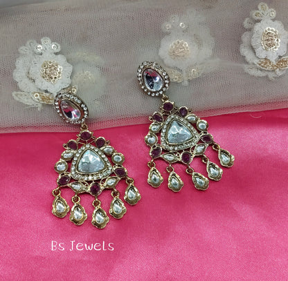 Purple Kundan Sital Bollywood Earrings