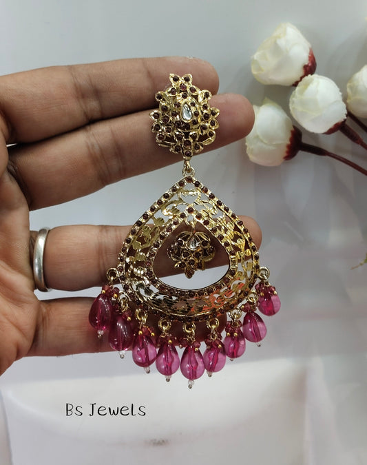 Purple Jadau Aarohi Bollywood Earrings