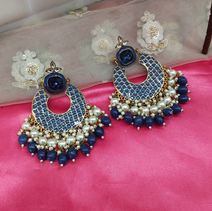 Blue Meenakari Desire Bollywood Earrings