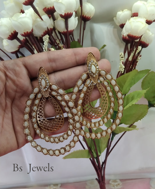 Peach Meet Bollywood Earrings