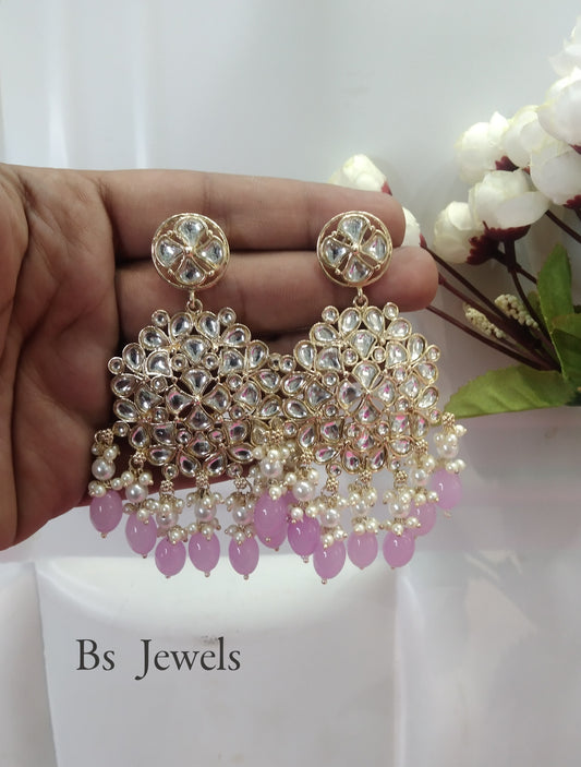 Lavender Topics Bollywood Earrings